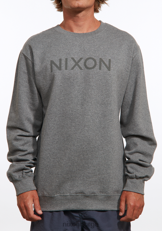Nixon wordmark crew sweatshirt 42H0X459 klær mørk gråmelert