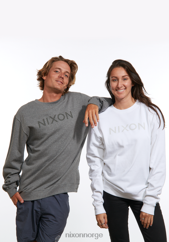 Nixon wordmark crew sweatshirt 42H0X459 klær mørk gråmelert
