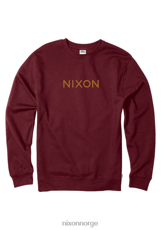 Nixon wordmark crew sweatshirt 42H0X461 klær burgunder