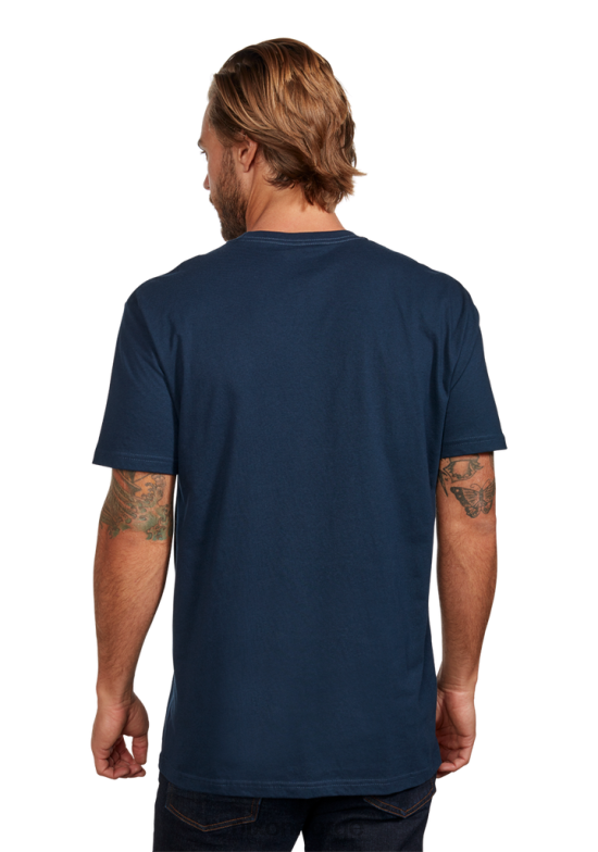 Nixon og script øko-repreve t-skjorte 42H0X498 klær marine/hvit