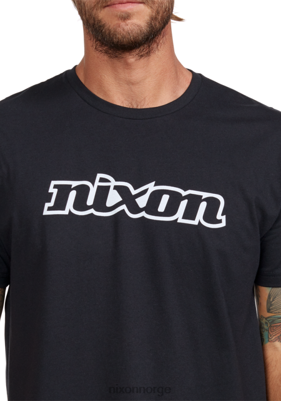 Nixon og script øko-repreve t-skjorte 42H0X499 klær svart hvit