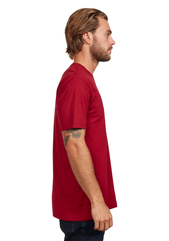 Nixon og script øko-repreve t-skjorte 42H0X500 klær kardinal/hvit