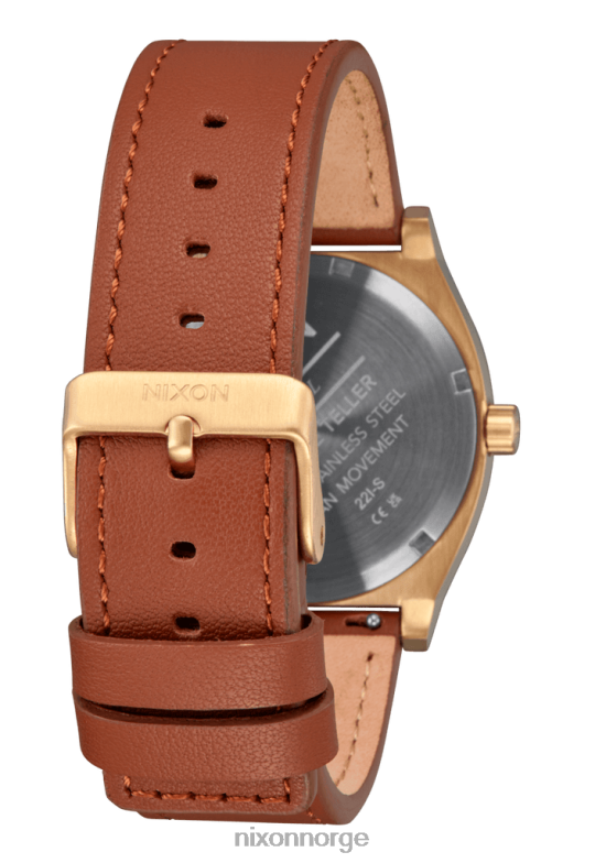 Nixon tid teller skinn 42H0X129 se lys gull/hvit solstråle