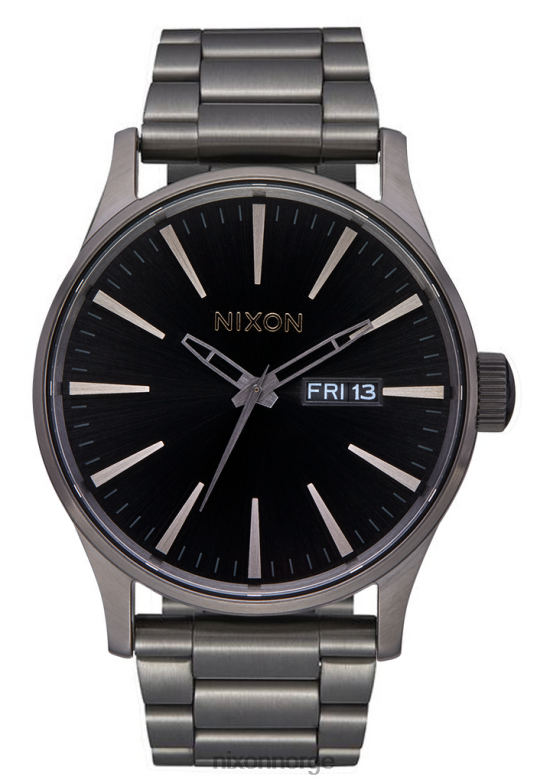 Nixon vakt i rustfritt stål 42H0X10 se gunmetal/svart solstråle