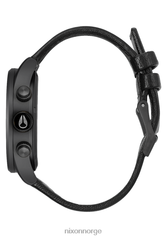 Nixon vaktpost chrono skinn 42H0X107 se matt sort/gull/svart