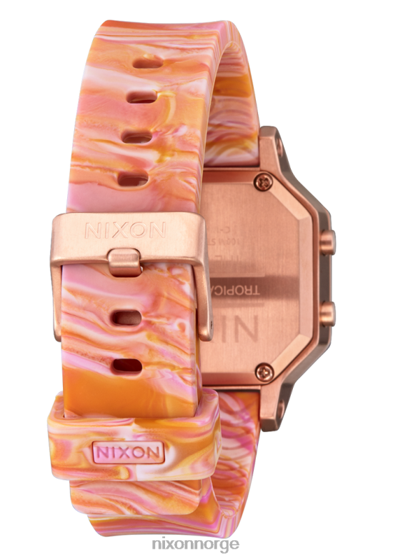 Nixon sirene i rustfritt stål 42H0X211 se rosa gull/rosa marmor