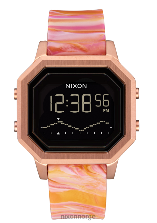 Nixon sirene i rustfritt stål 42H0X211 se rosa gull/rosa marmor