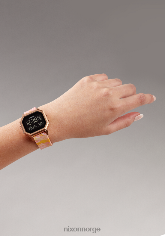 Nixon sirene i rustfritt stål 42H0X211 se rosa gull/rosa marmor