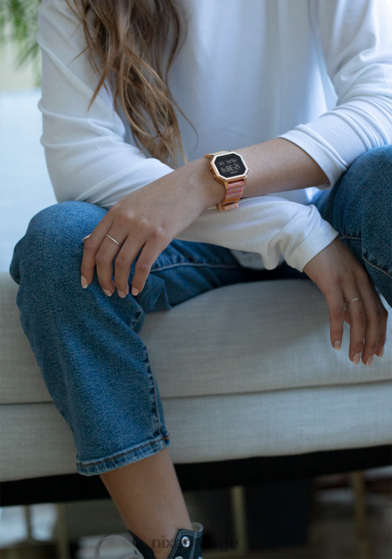 Nixon sirene i rustfritt stål 42H0X211 se rosa gull/rosa marmor