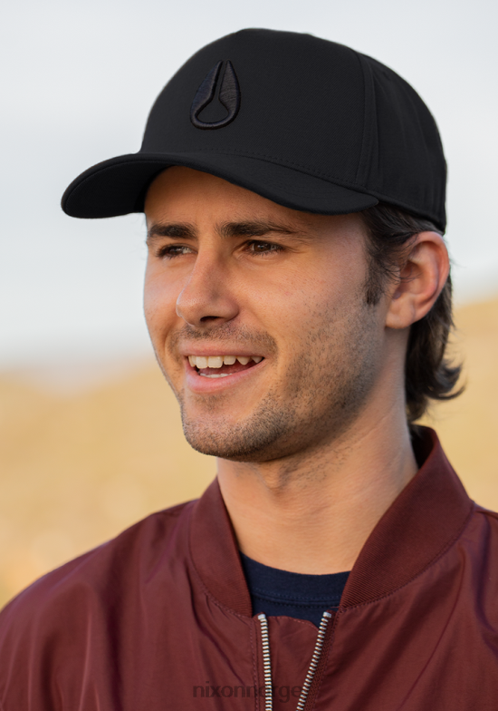 Nixon dypt nede atletisk snapback 42H0X404 tilbehør helt svart/svart