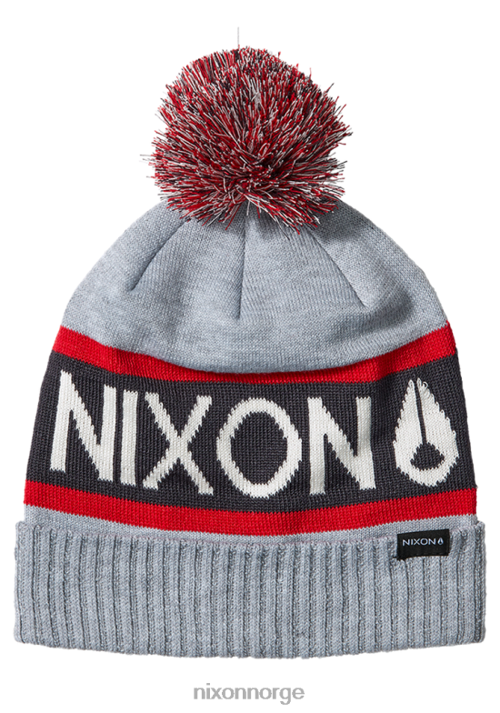 Nixon teamster beanie 42H0X373 tilbehør gråmelert/rød